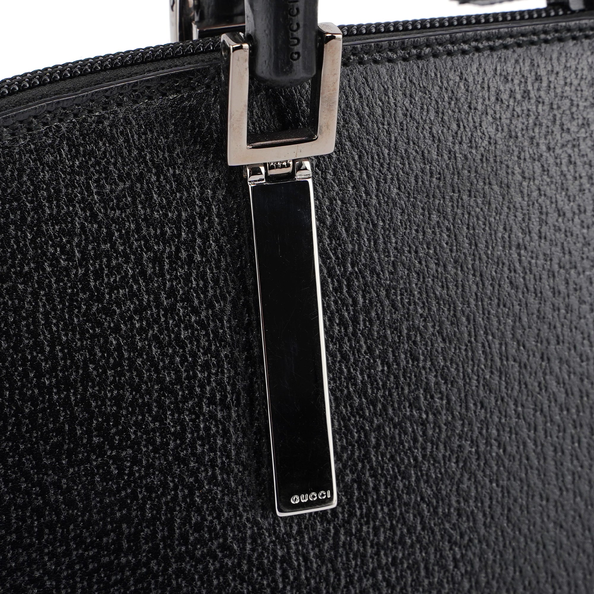 Black Leather Bamboo 2-Way Tote
