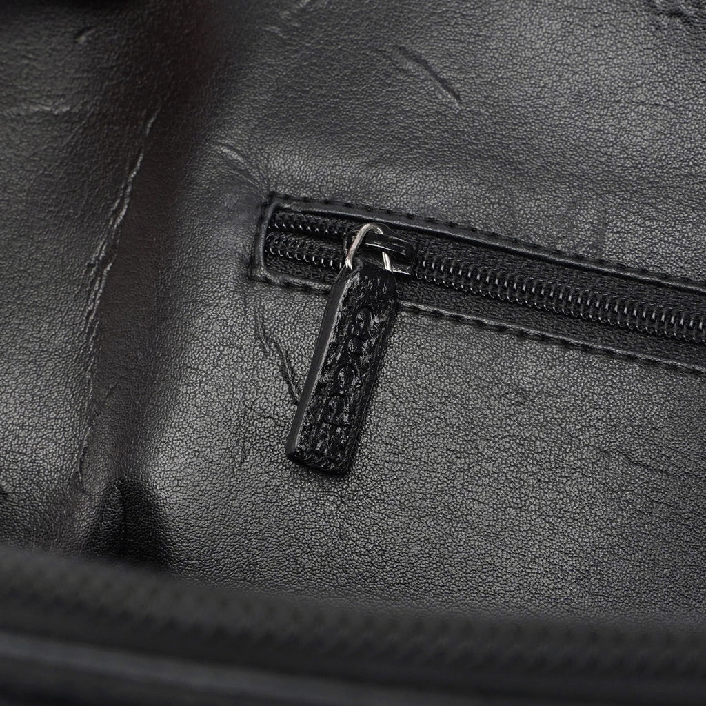 Black Leather Bamboo 2-Way Tote