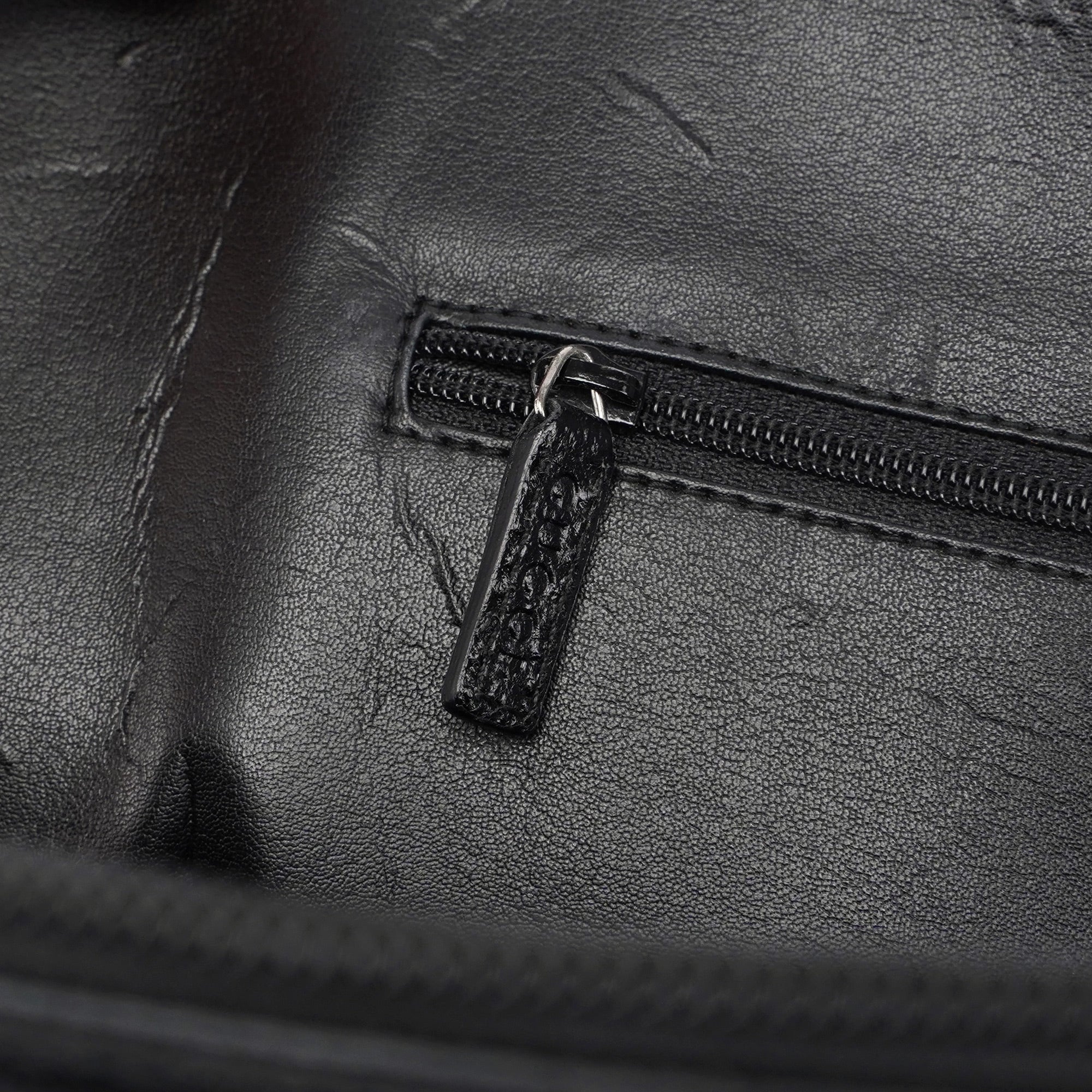 Black Leather Bamboo 2-Way Tote
