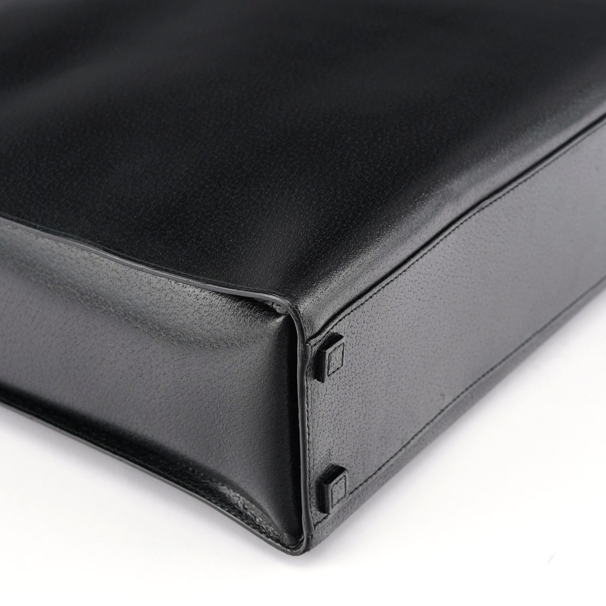 Black Leather Bamboo 2-Way Tote Bag