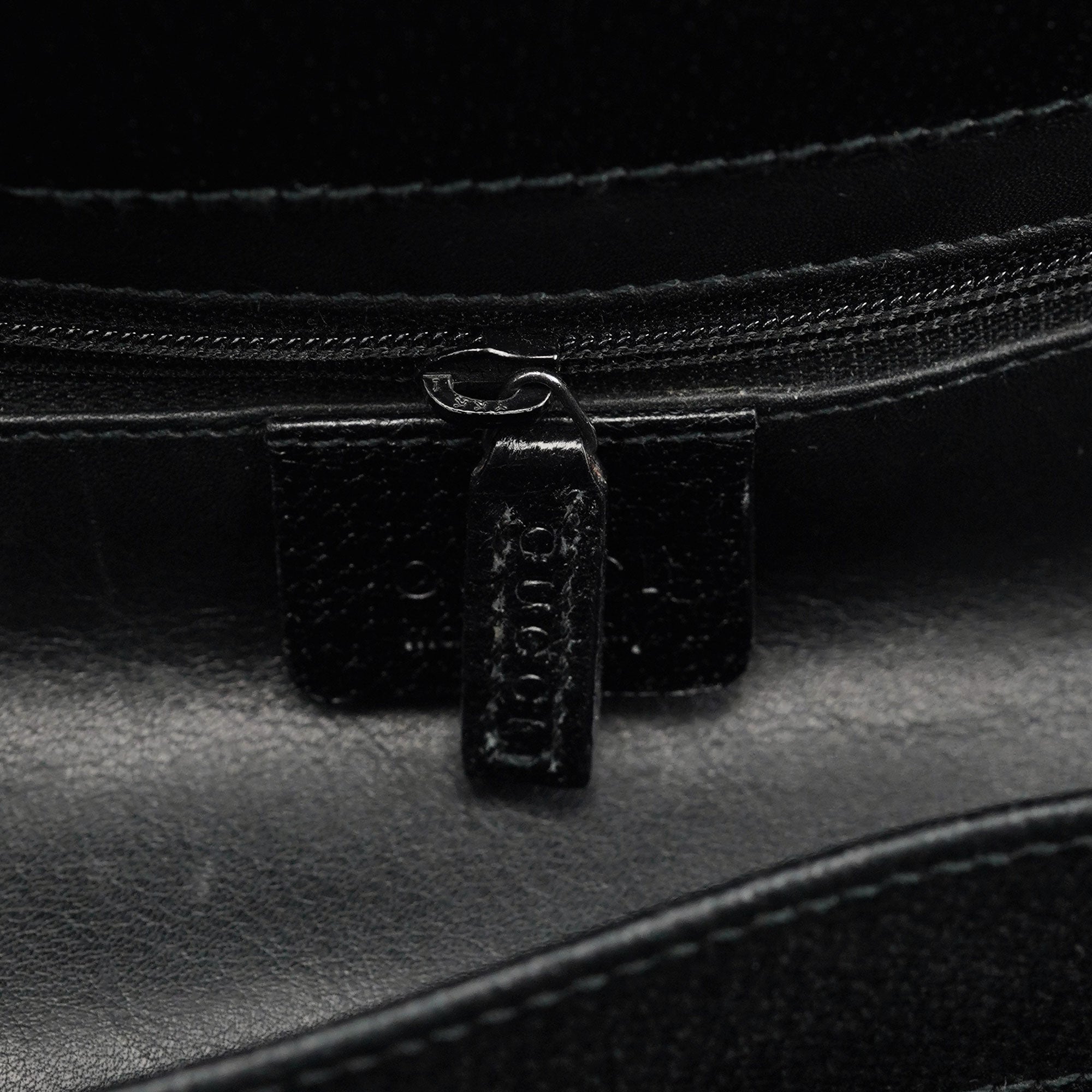 Black Leather Bamboo 2-Way Tote Bag