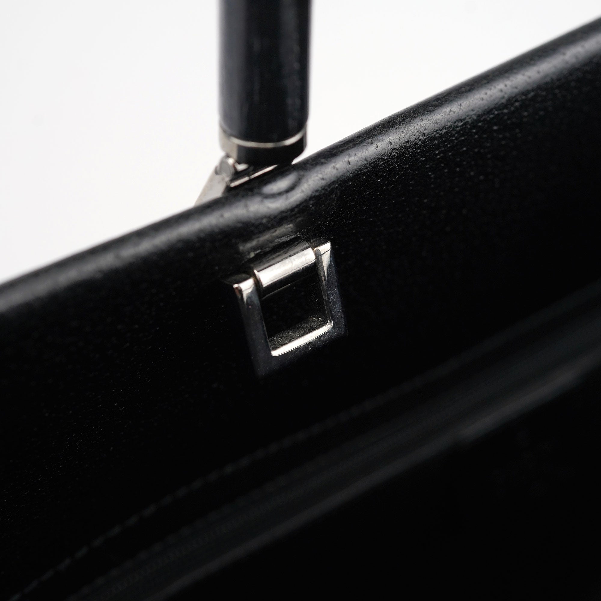 Black Leather Bamboo 2-Way Tote Bag