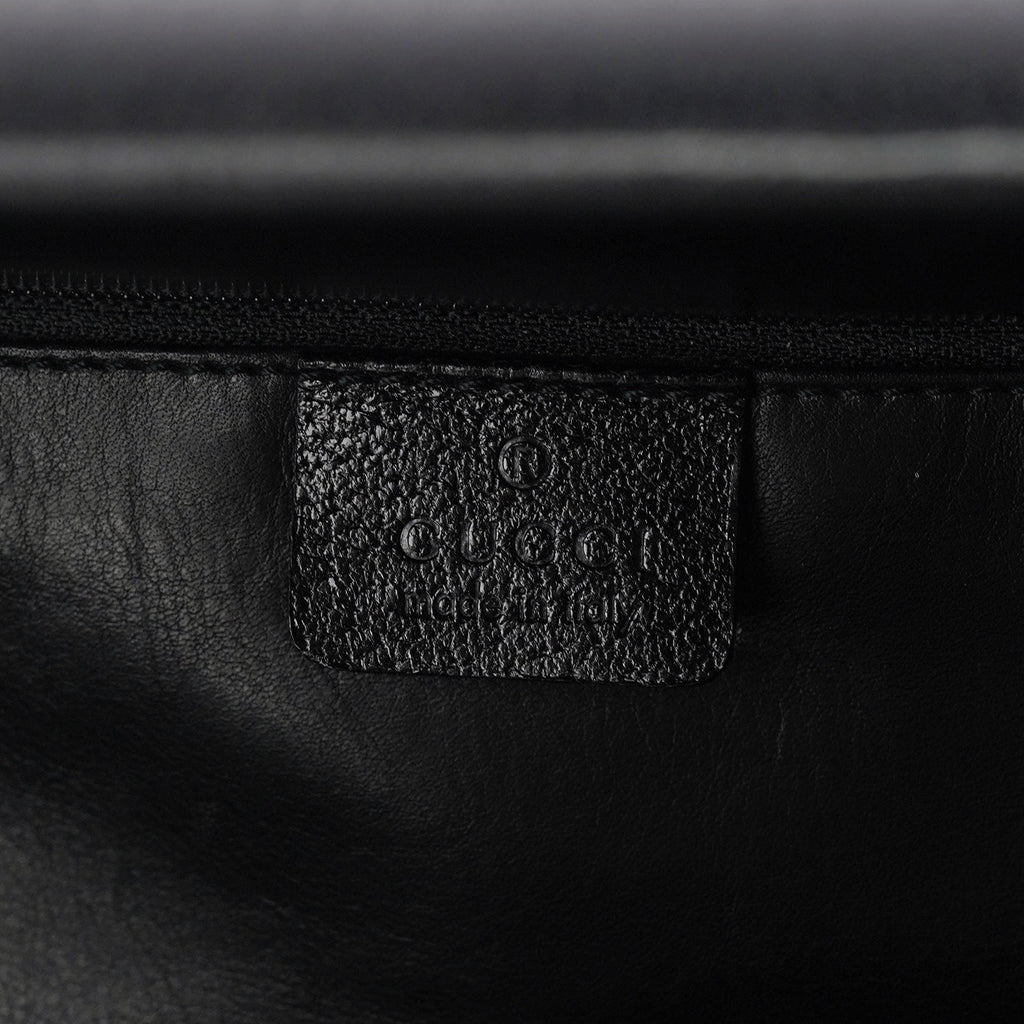 Black Leather Bamboo 2-Way Tote Bag