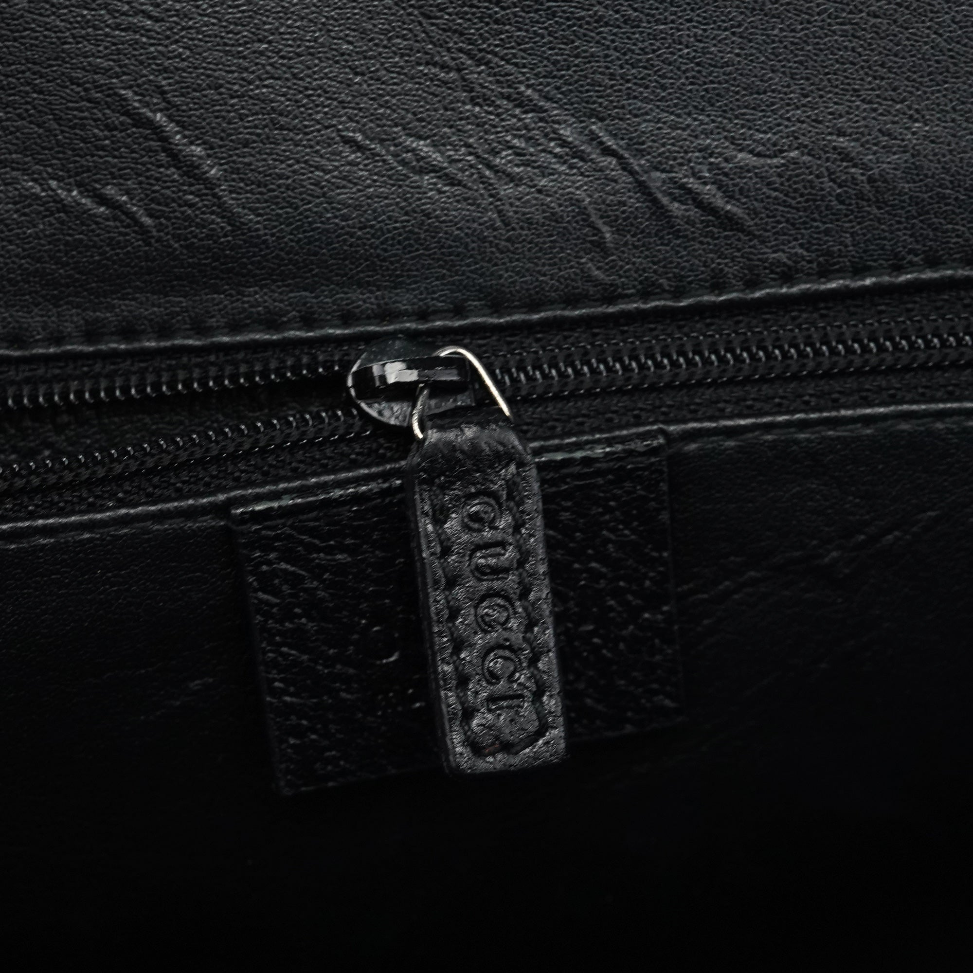 Black Leather Bamboo 2-Way Tote Bag