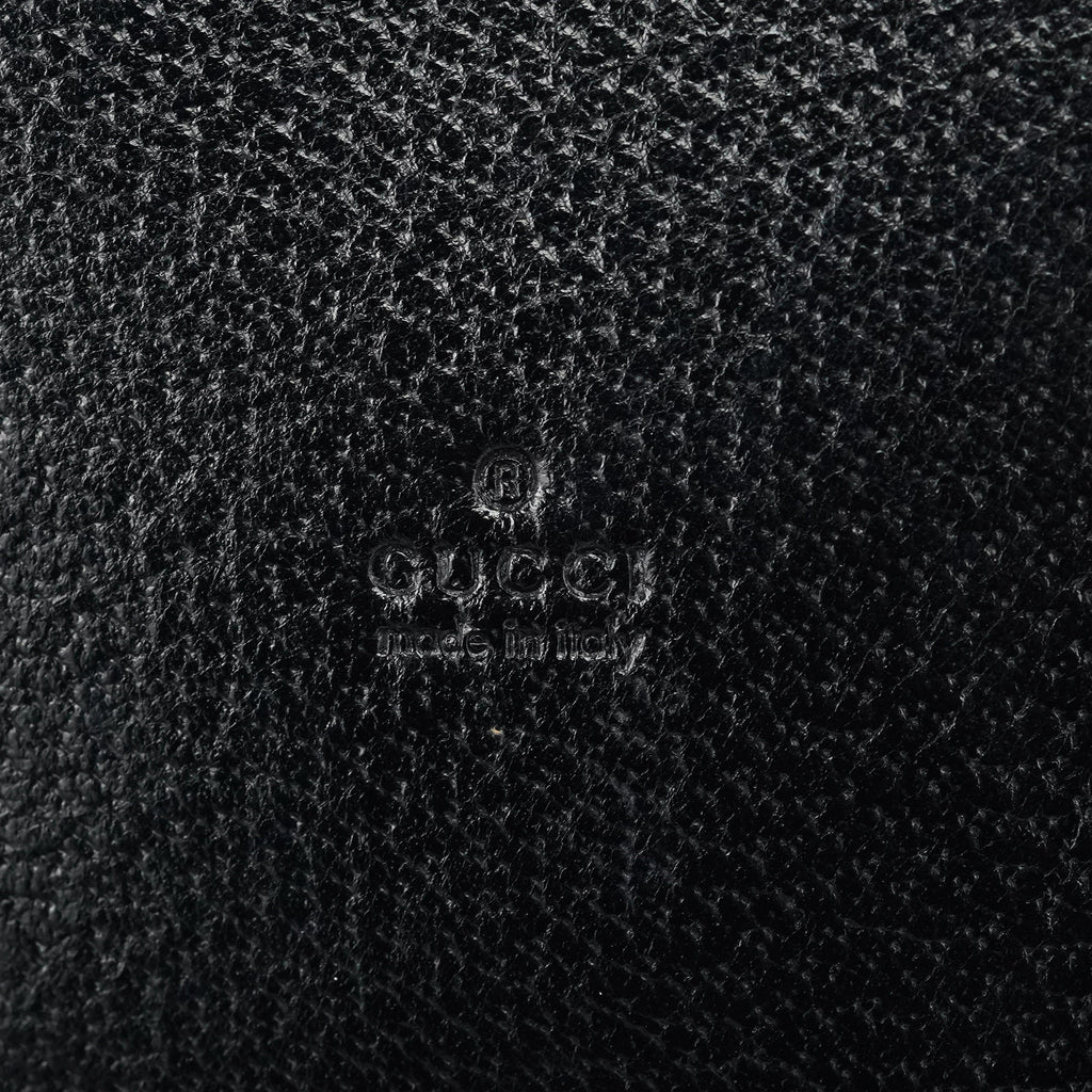 Black Leather Bamboo 2-Way Tote Bag