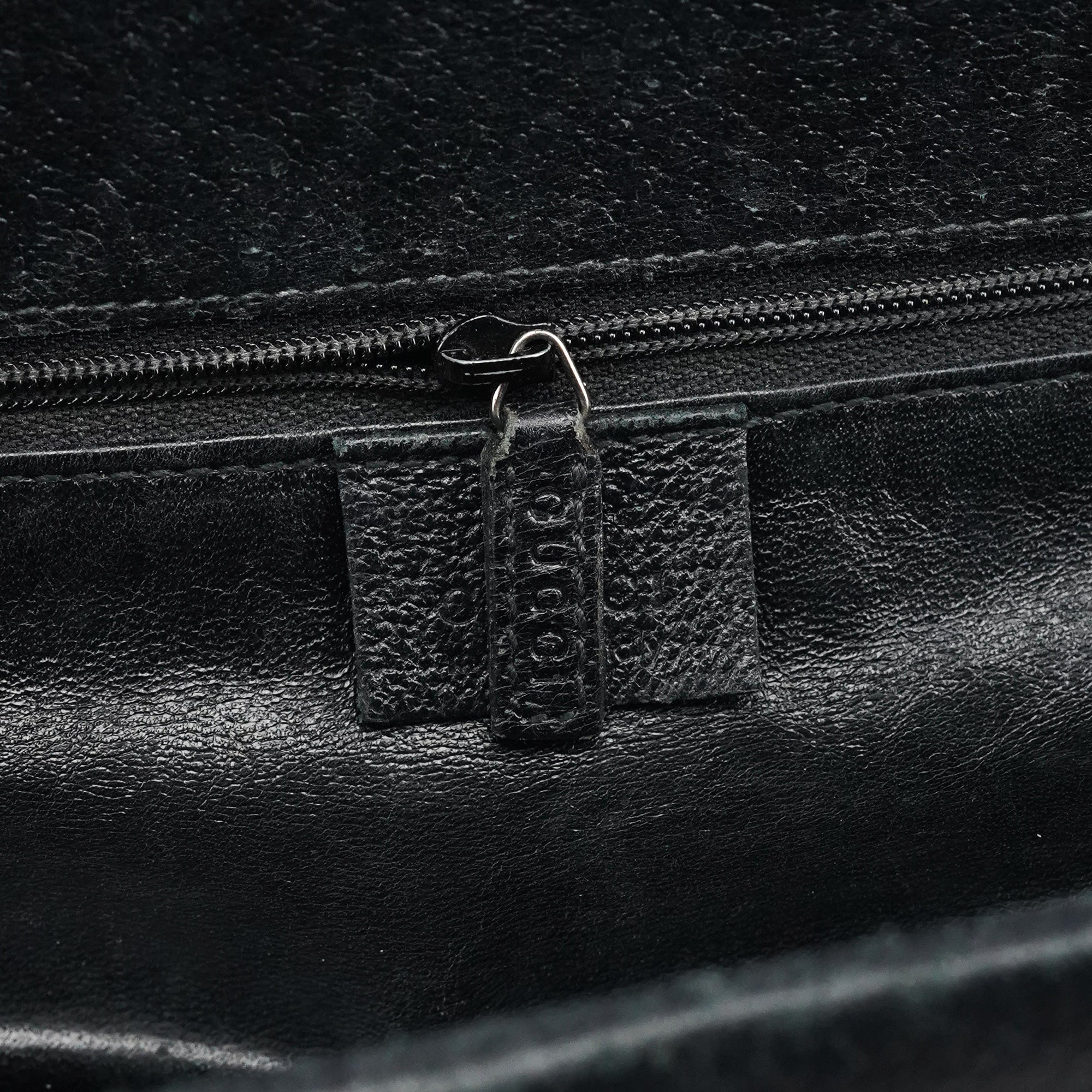 Black Leather Bamboo 2-Way Tote Bag