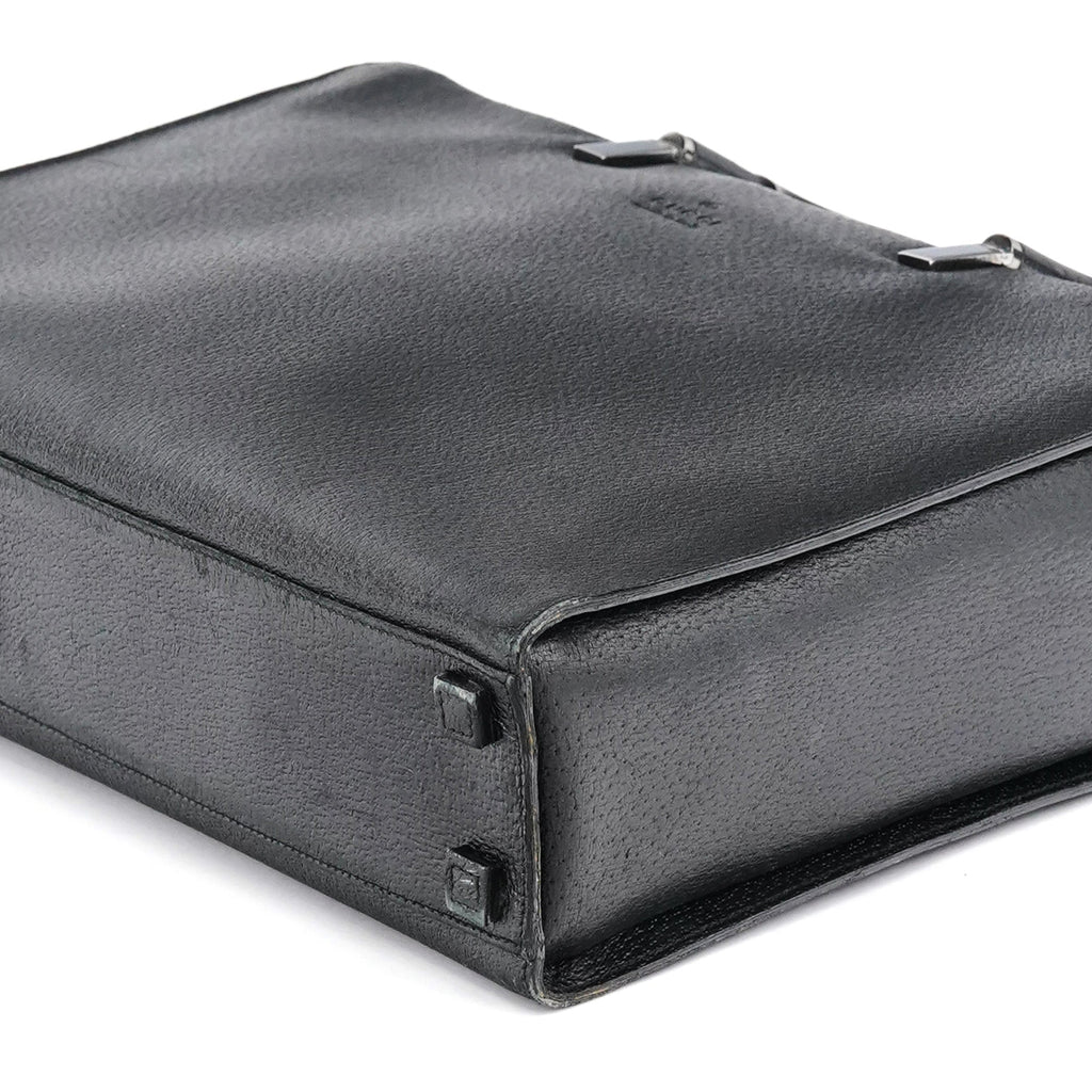 Black Leather Bamboo 2-Way Tote Bag