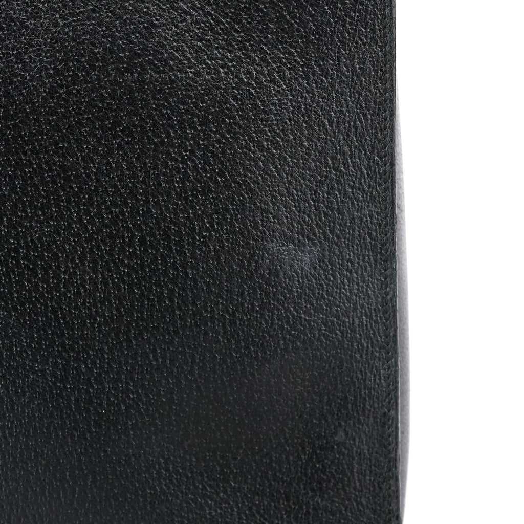 Black Leather Bamboo 2-Way Tote Bag