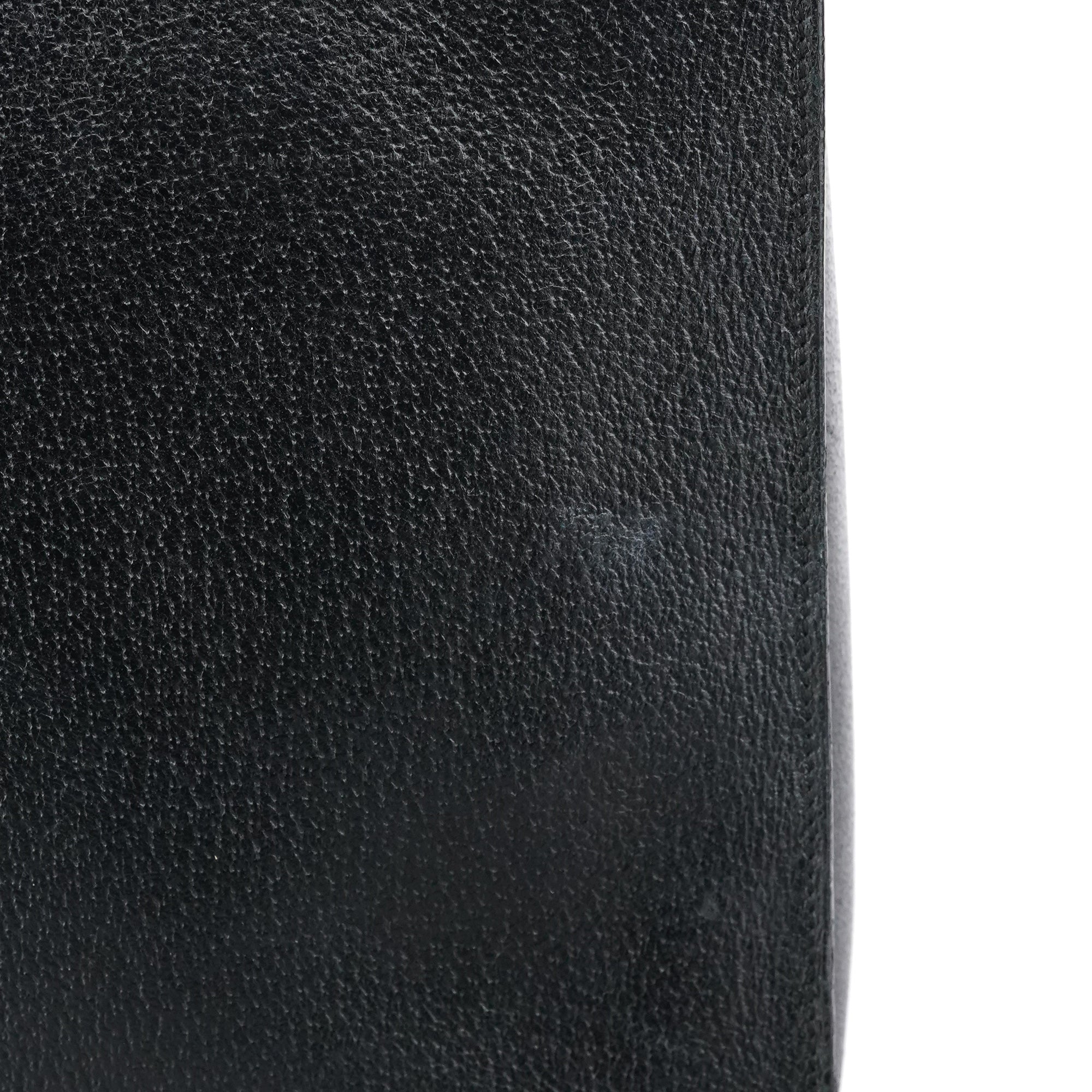 Black Leather Bamboo 2-Way Tote Bag