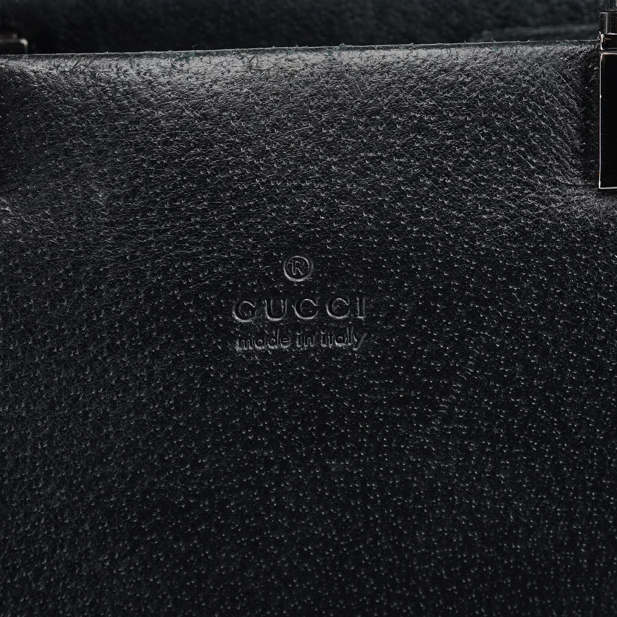 Black Leather Bamboo 2-Way Tote Bag