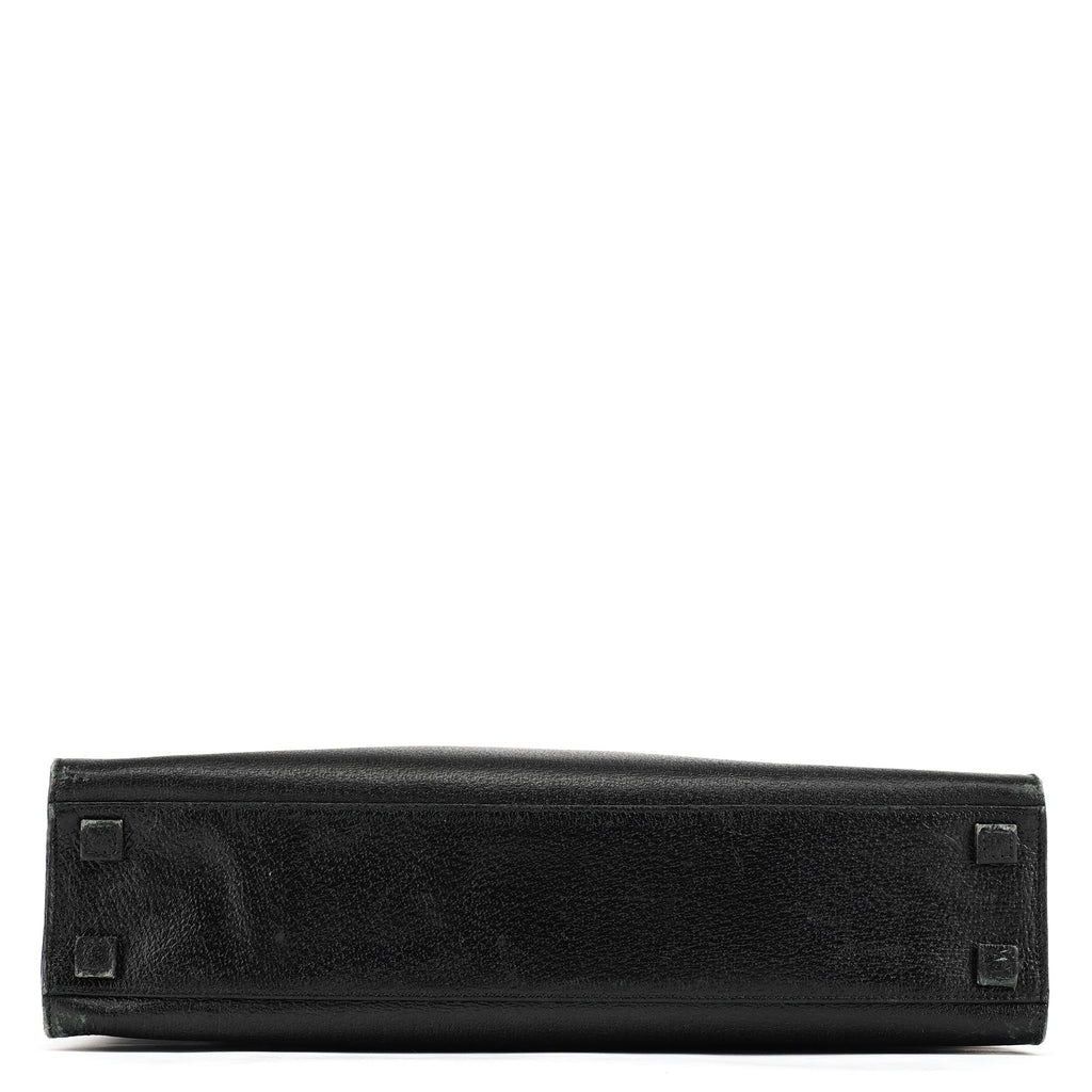 Black Leather Bamboo 2-Way Tote Bag
