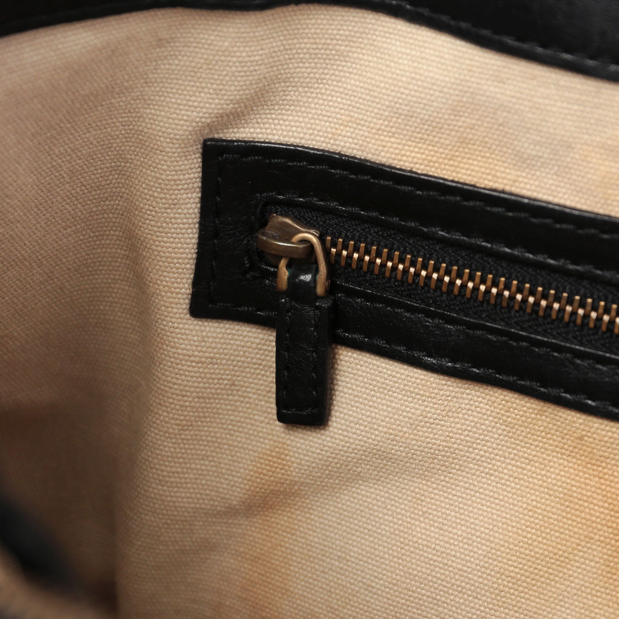 Black Leather Bamboo dual Handle Bag