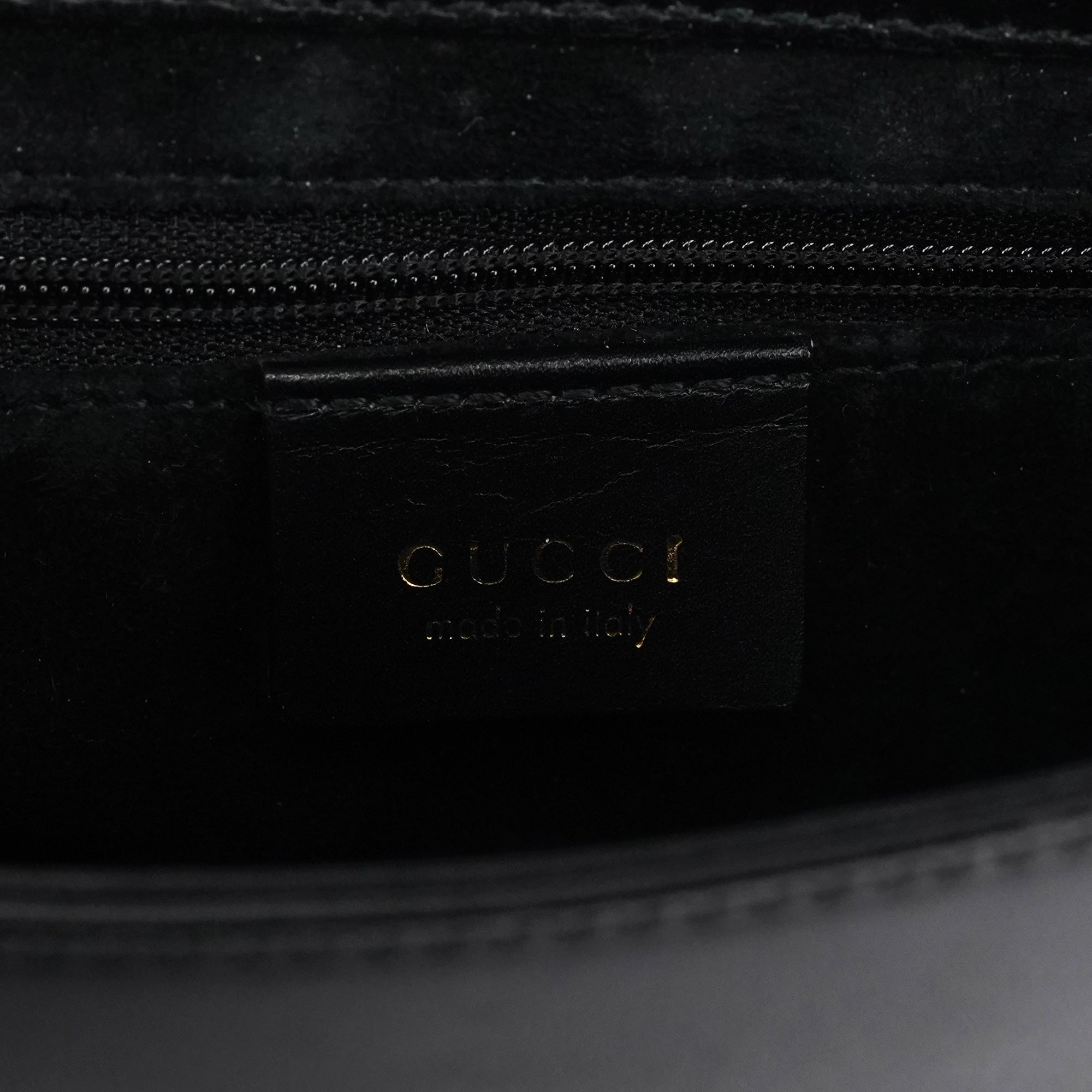 Black Leather Bamboo Flap Bag