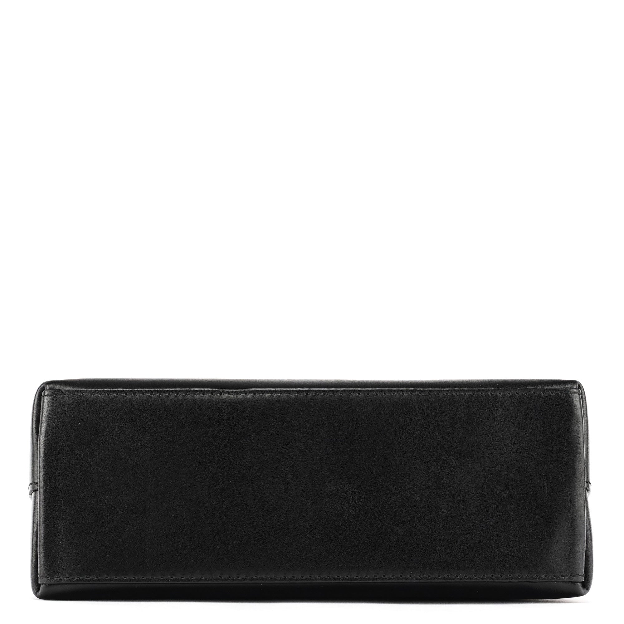 Black Leather Bamboo Flap Bag