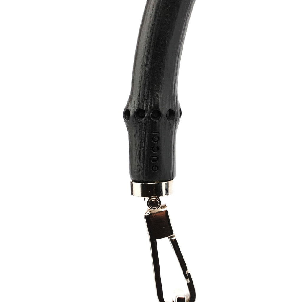 Black Leather Bamboo Hobo Bag