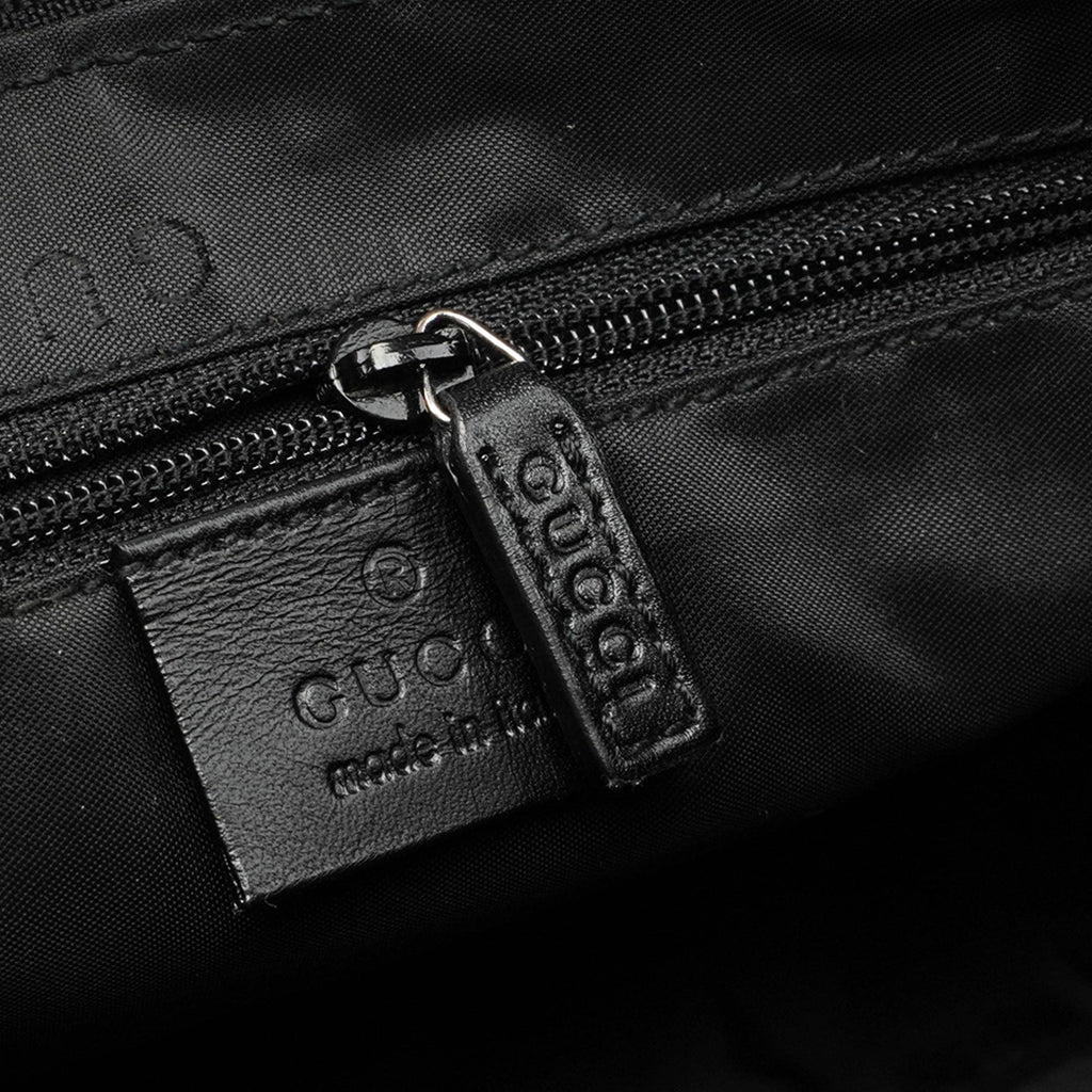 Black Leather Bamboo Hobo Bag