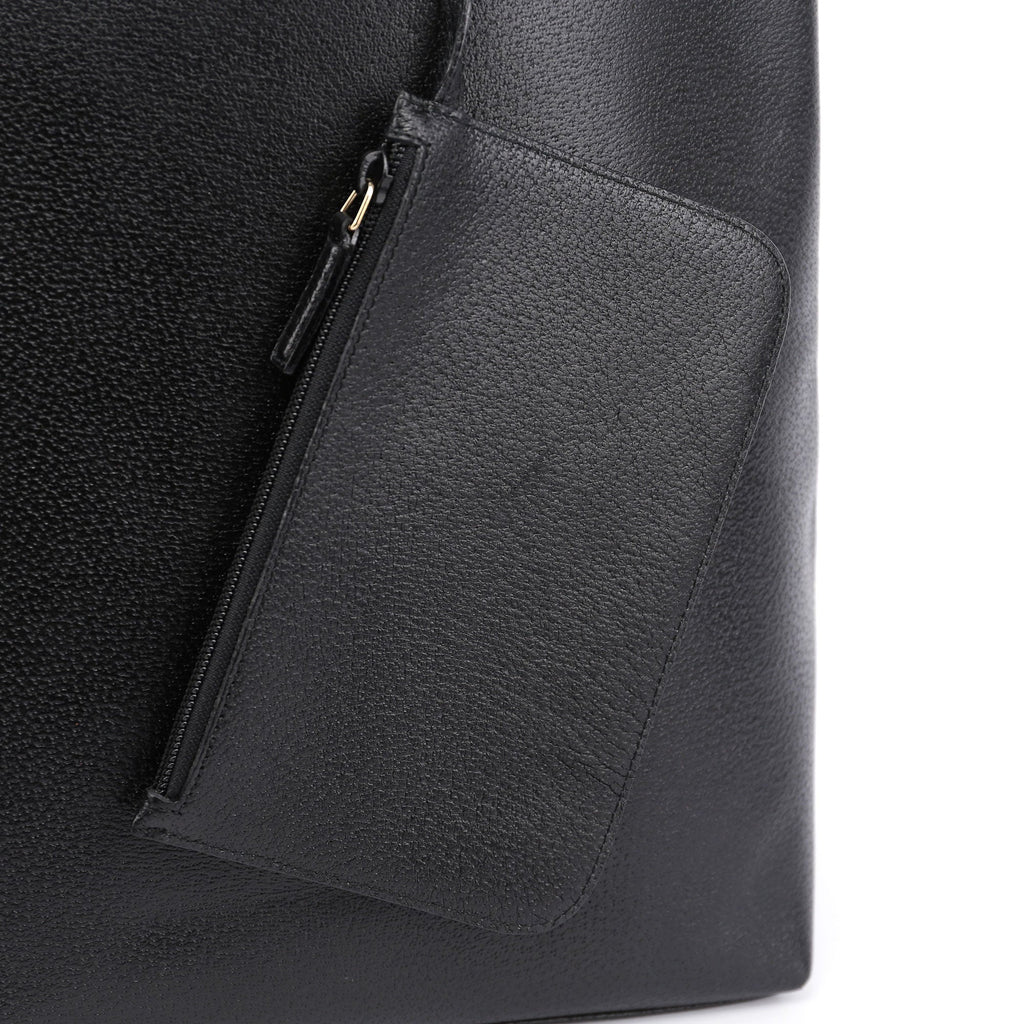 Black Leather Bamboo Hobo Bag