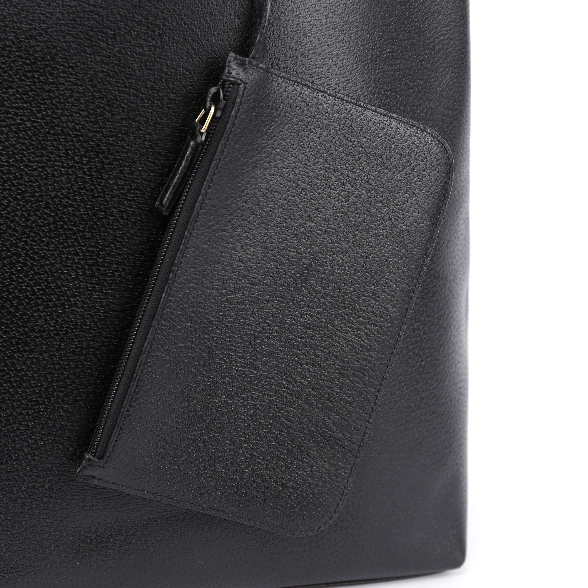 Black Leather Bamboo Hobo Bag