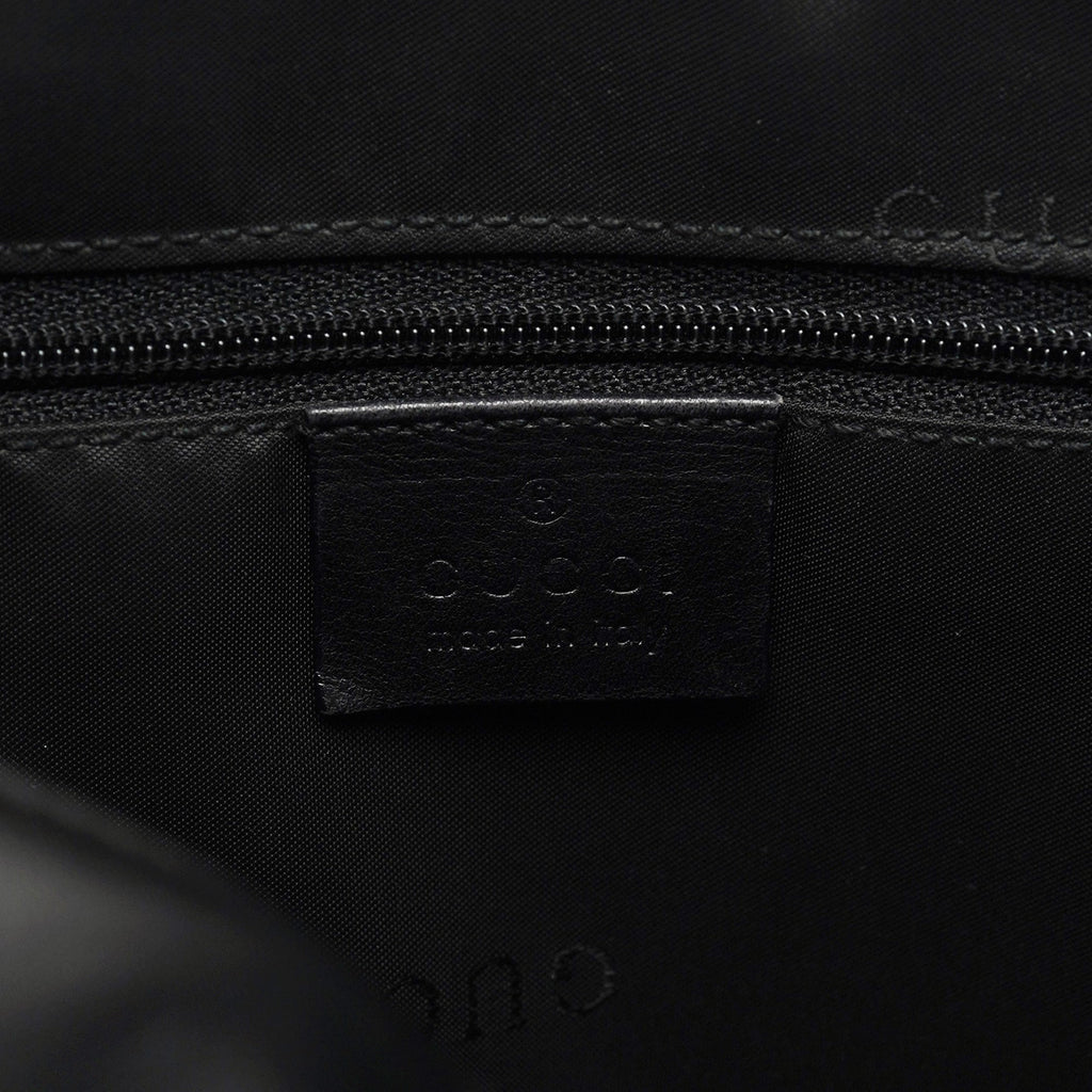 Black Leather Bamboo Shoulder Bag