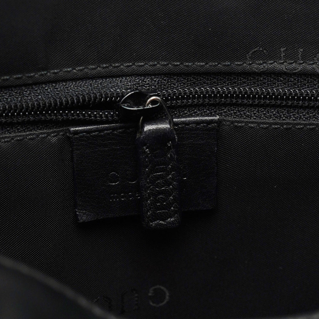 Black Leather Bamboo Shoulder Bag
