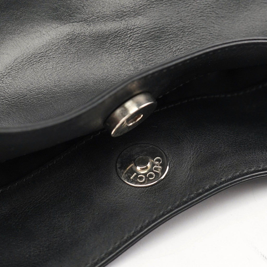 Black Leather Bamboo Shoulder Bag