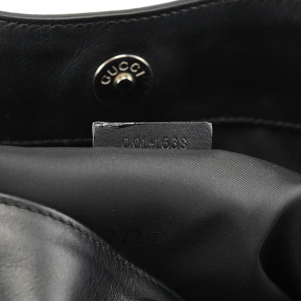 Black Leather Bamboo Shoulder Bag
