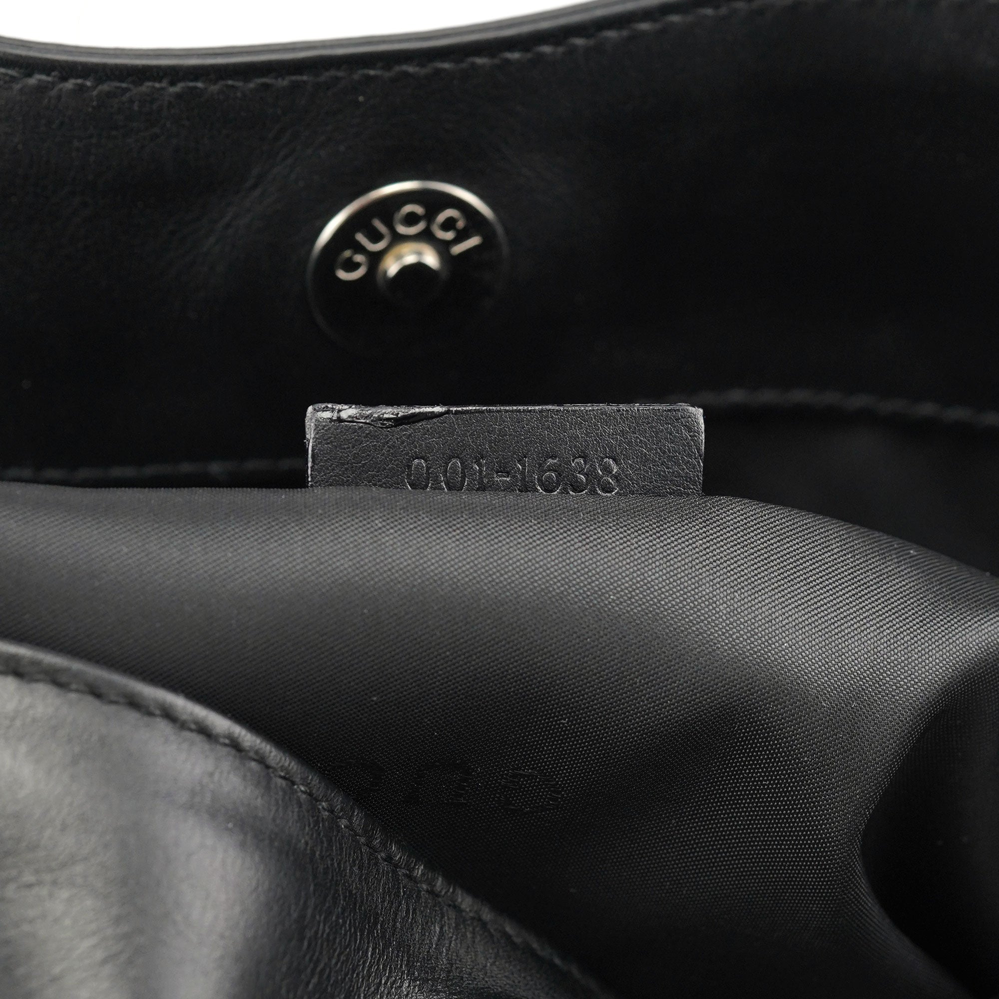 Black Leather Bamboo Shoulder Bag
