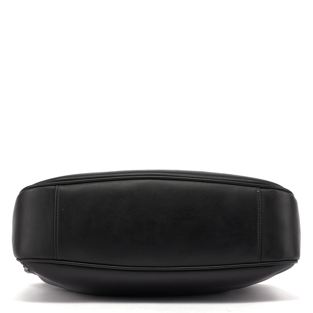 Black Leather Bamboo Shoulder Bag