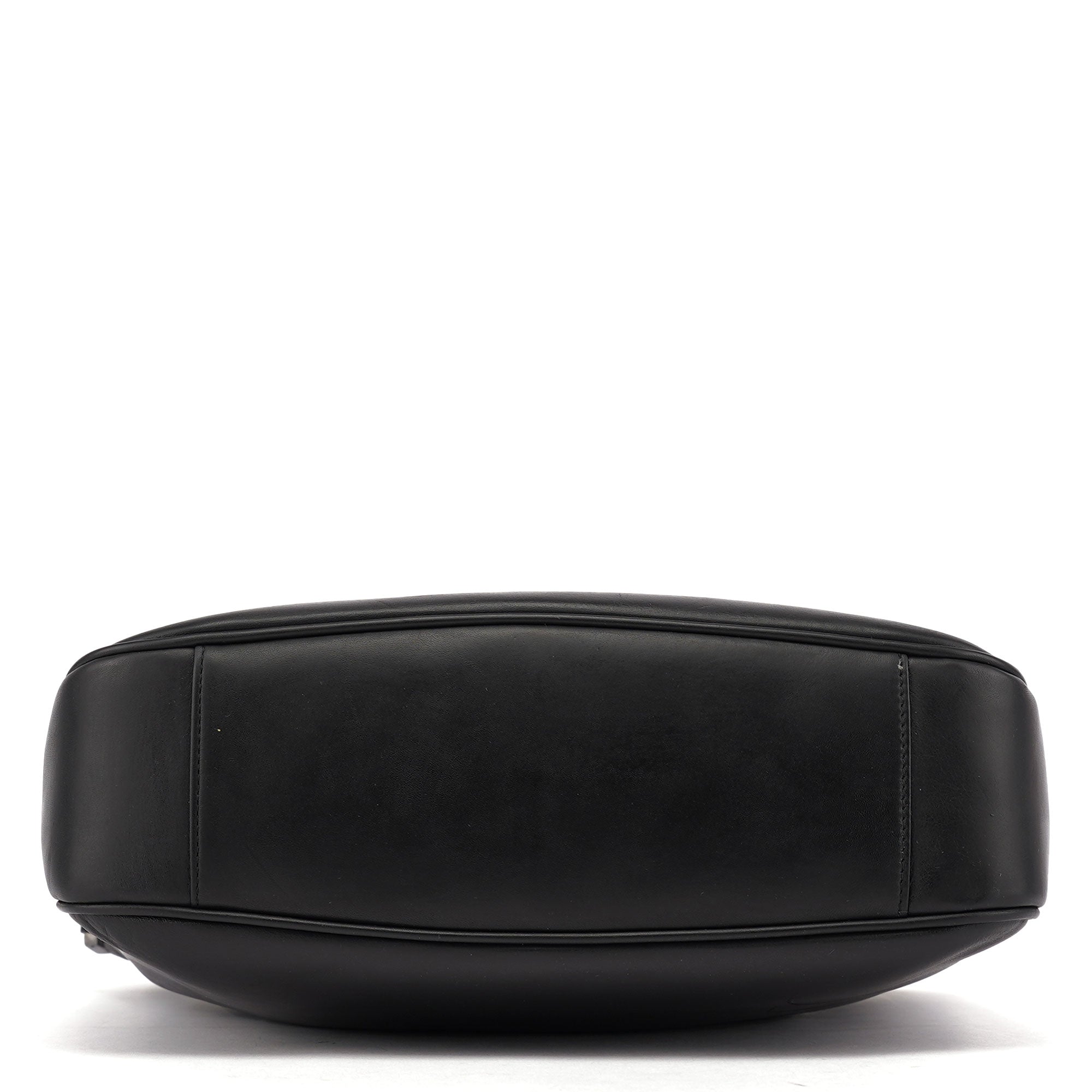 Black Leather Bamboo Shoulder Bag