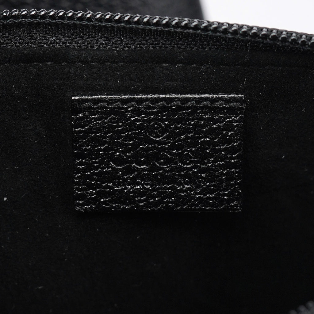 Black Leather Bamboo Shoulder Bag