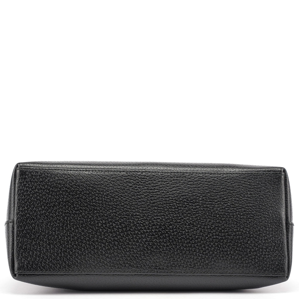 Black Leather Bamboo Shoulder Bag
