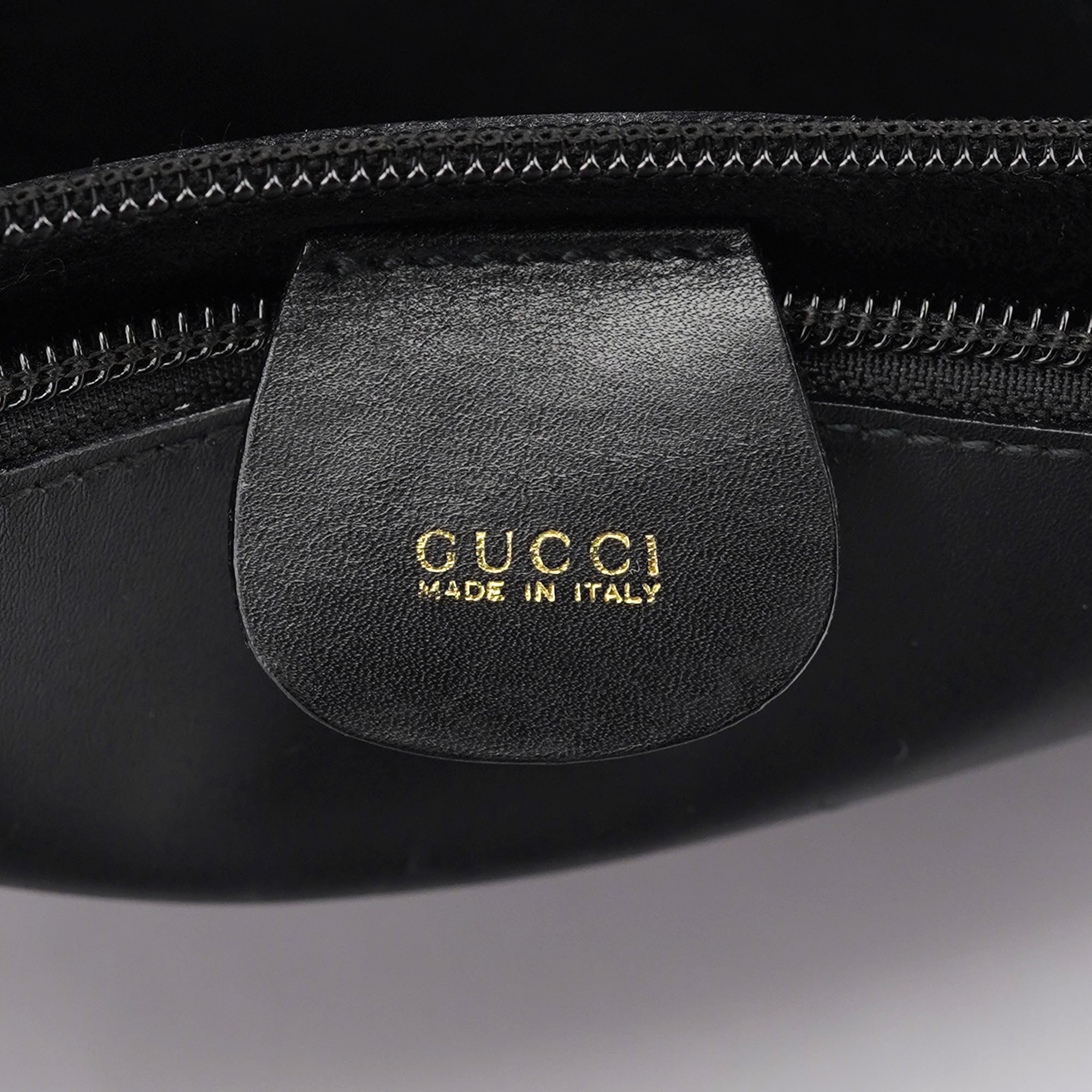 Black Leather Bamboo Shoulder Bag