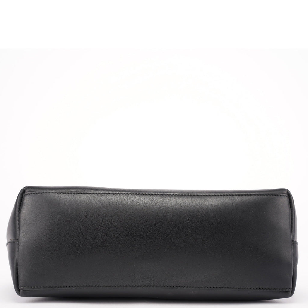Black Leather Bamboo Shoulder Bag