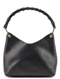 Black Leather Bamboo Shoulder Bag
