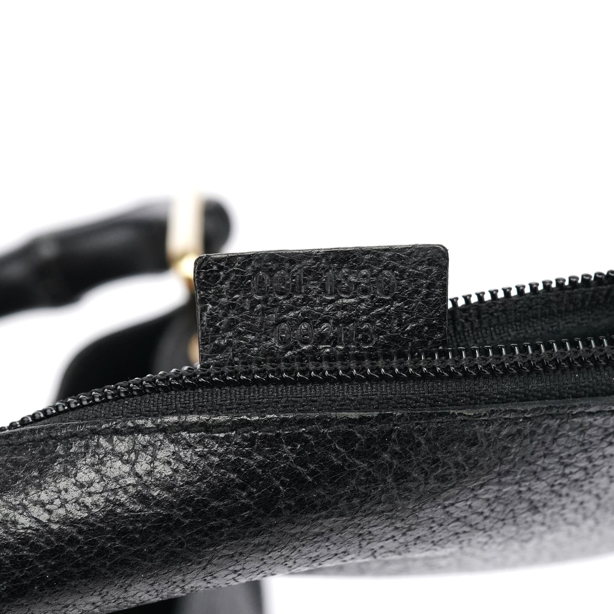 Black Leather Bamboo Shoulder Bag