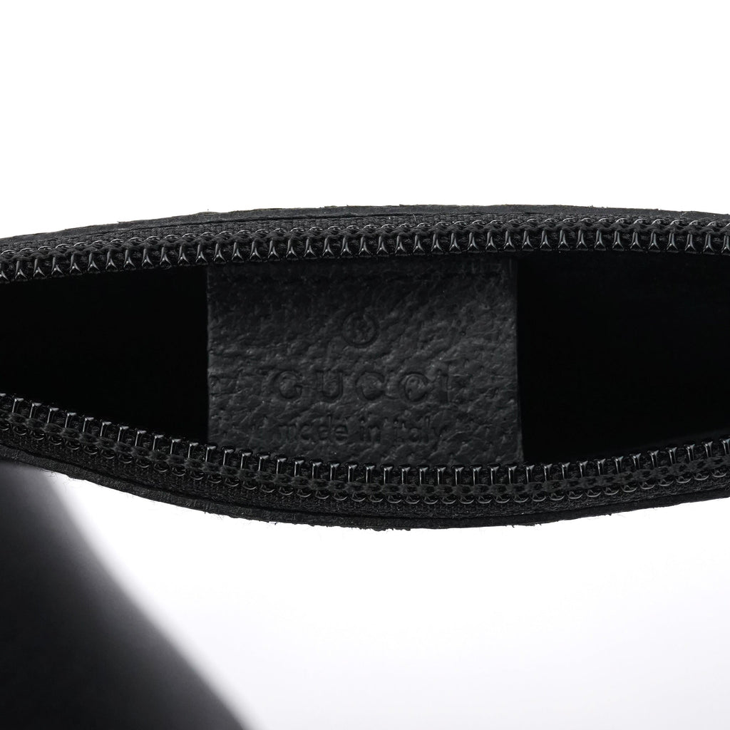 Black Leather Bamboo Shoulder Bag