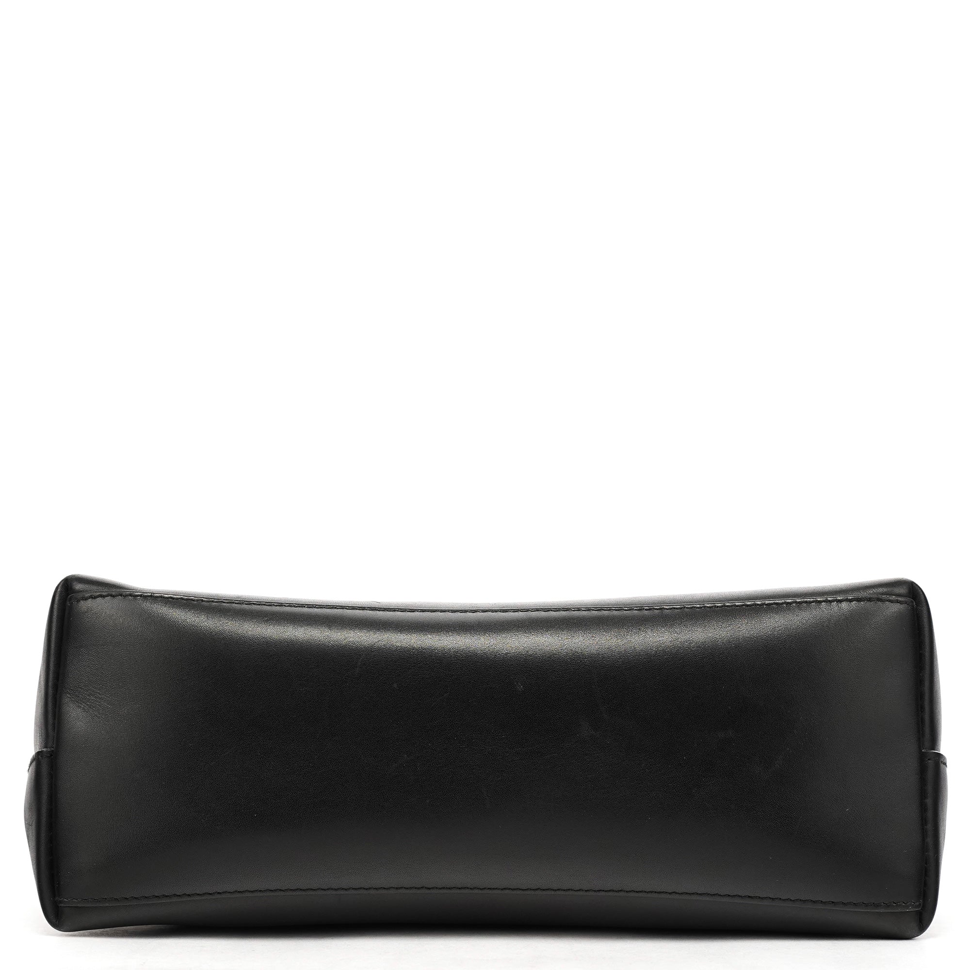 Black Leather Bamboo Shoulder Bag