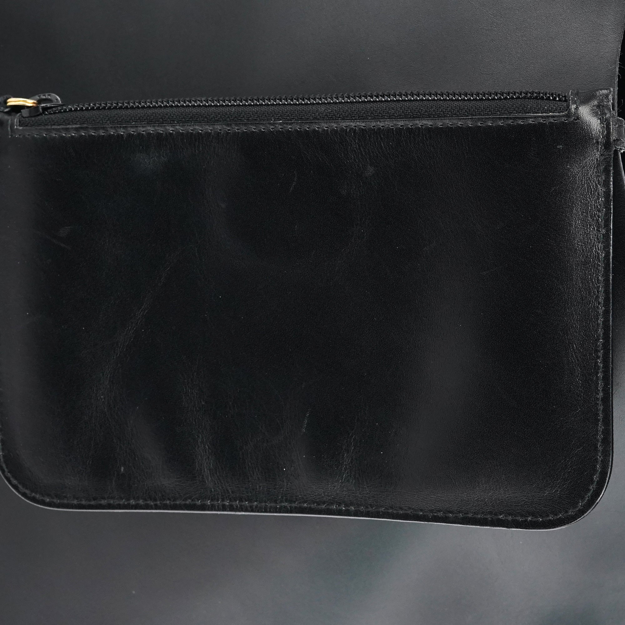 Black Leather Bamboo Shoulder Bag
