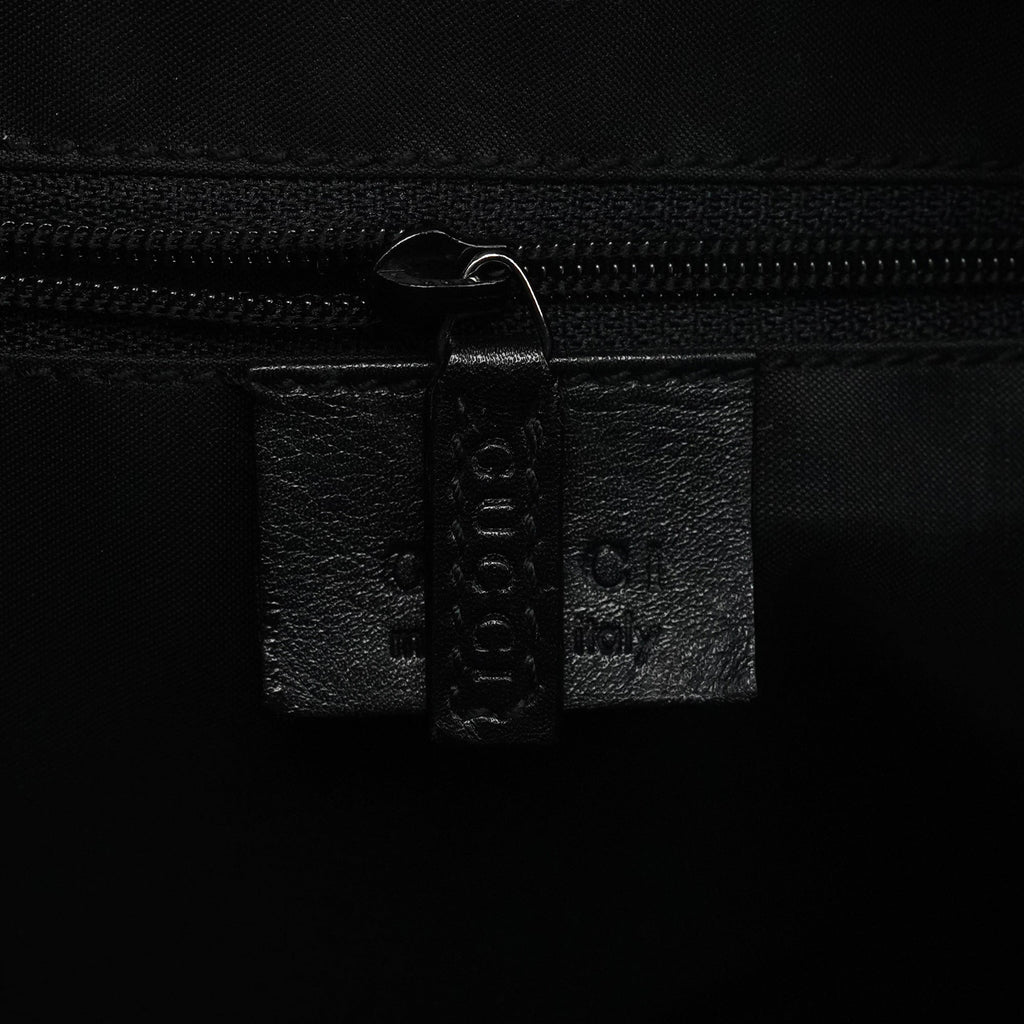Black Leather Bamboo Shoulder Bag