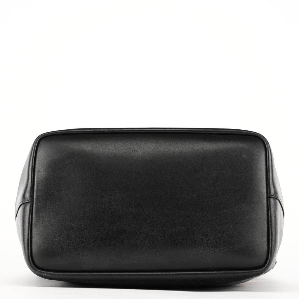 Black Leather Bamboo Shoulder Bag