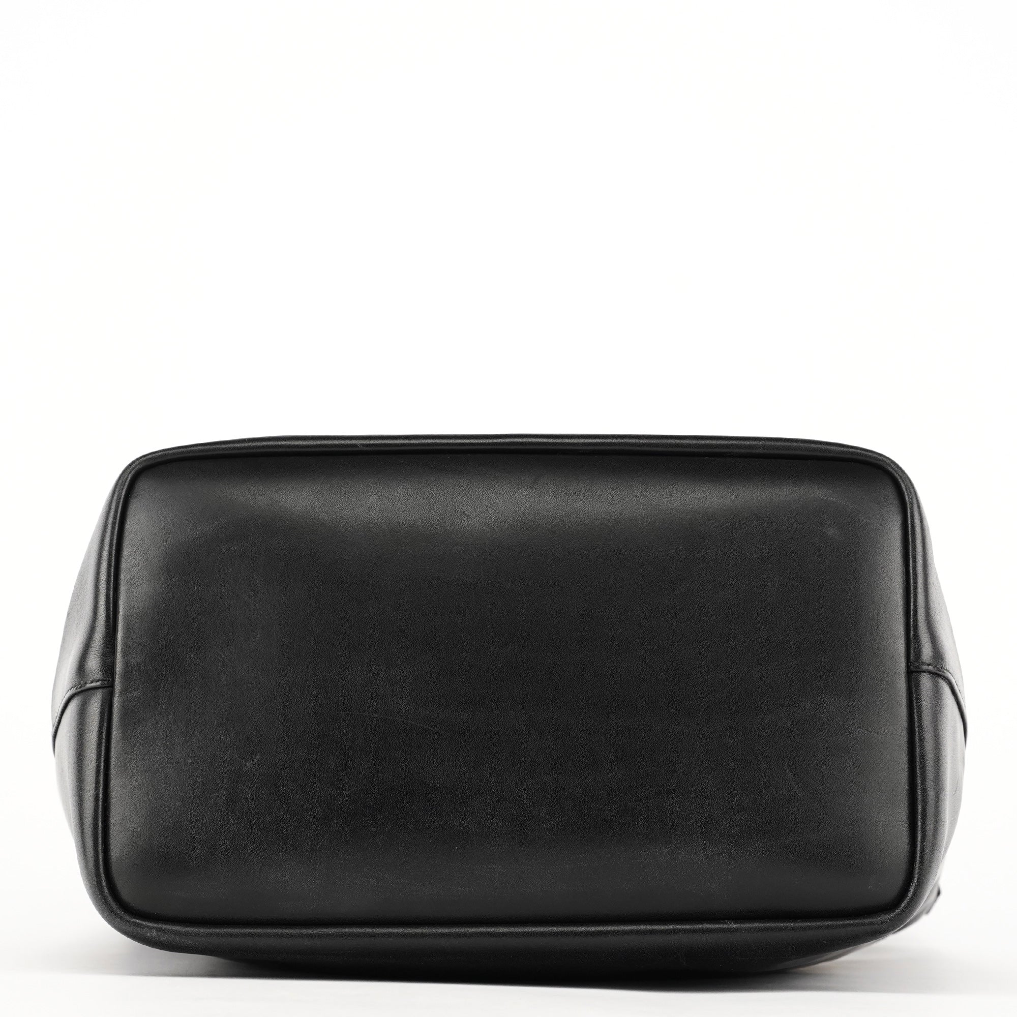 Black Leather Bamboo Shoulder Bag