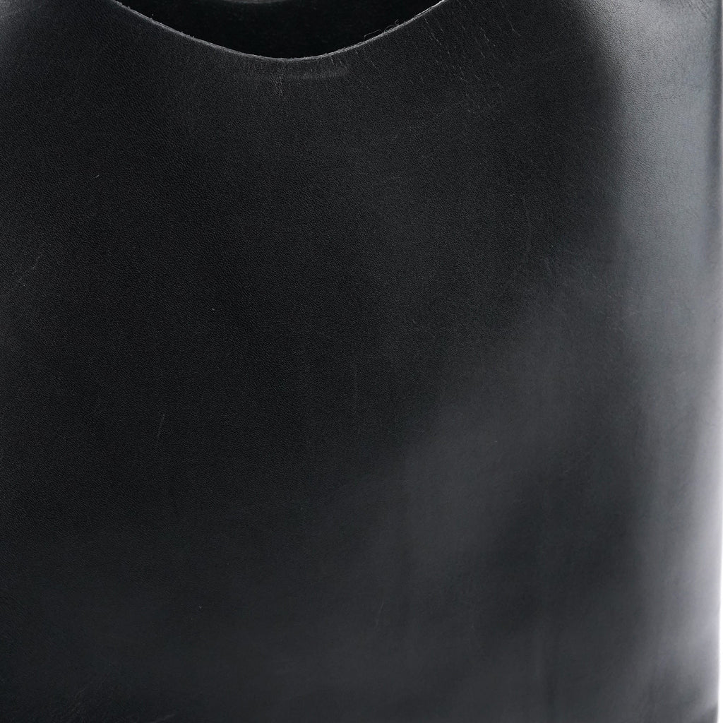 Black Leather Bamboo Shoulder Bag
