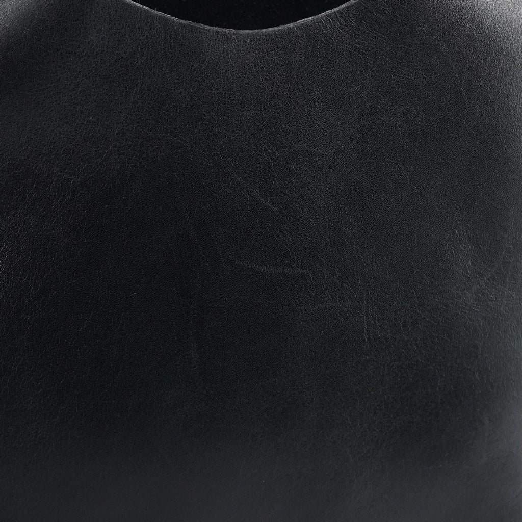 Black Leather Bamboo Shoulder Bag