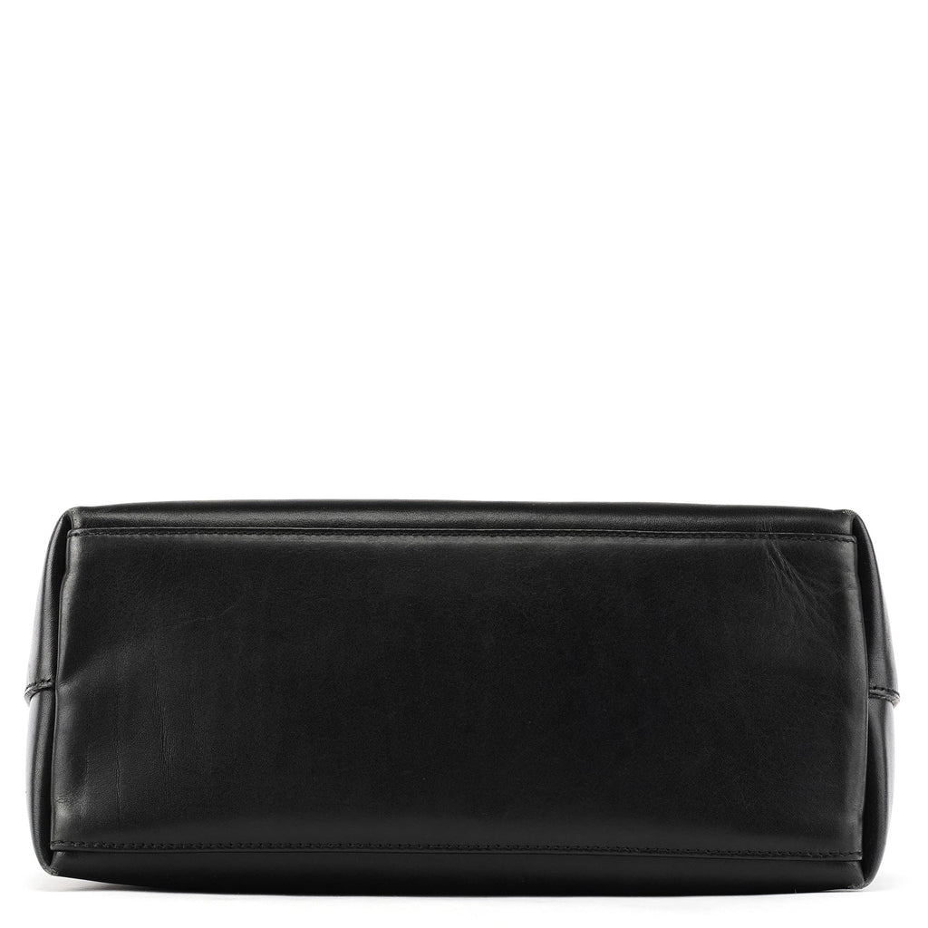 Black Leather Bamboo Shoulder Bag