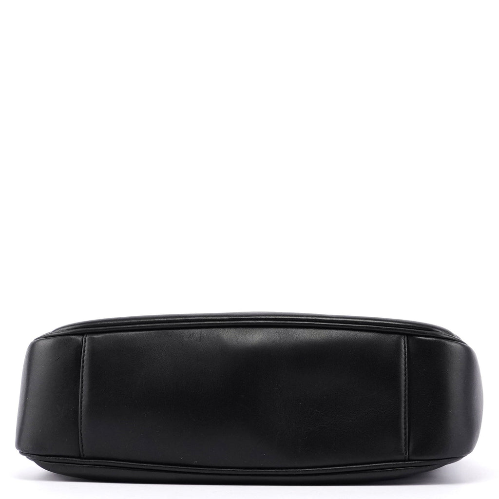 Black Leather Bamboo Shoulder Bag