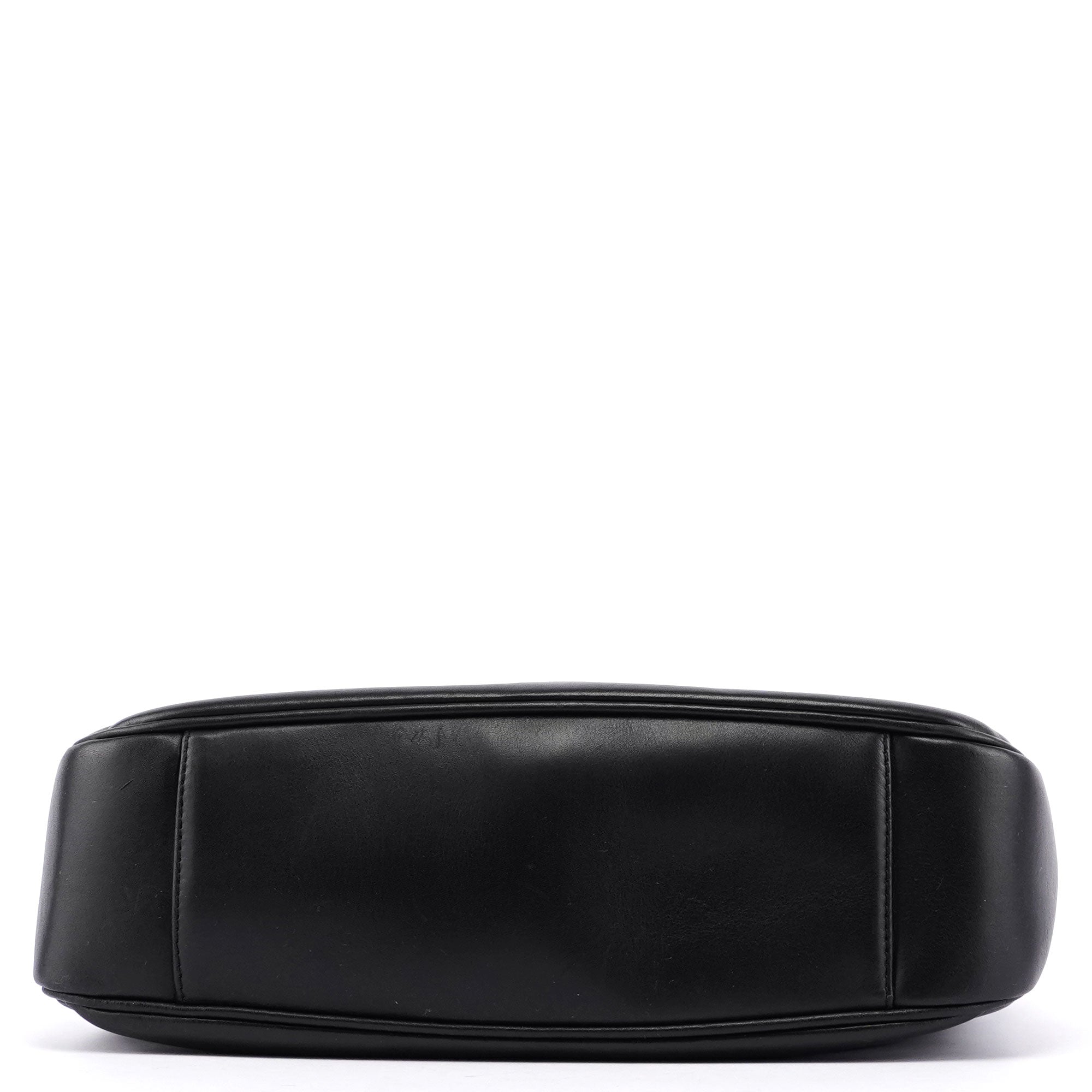 Black Leather Bamboo Shoulder Bag