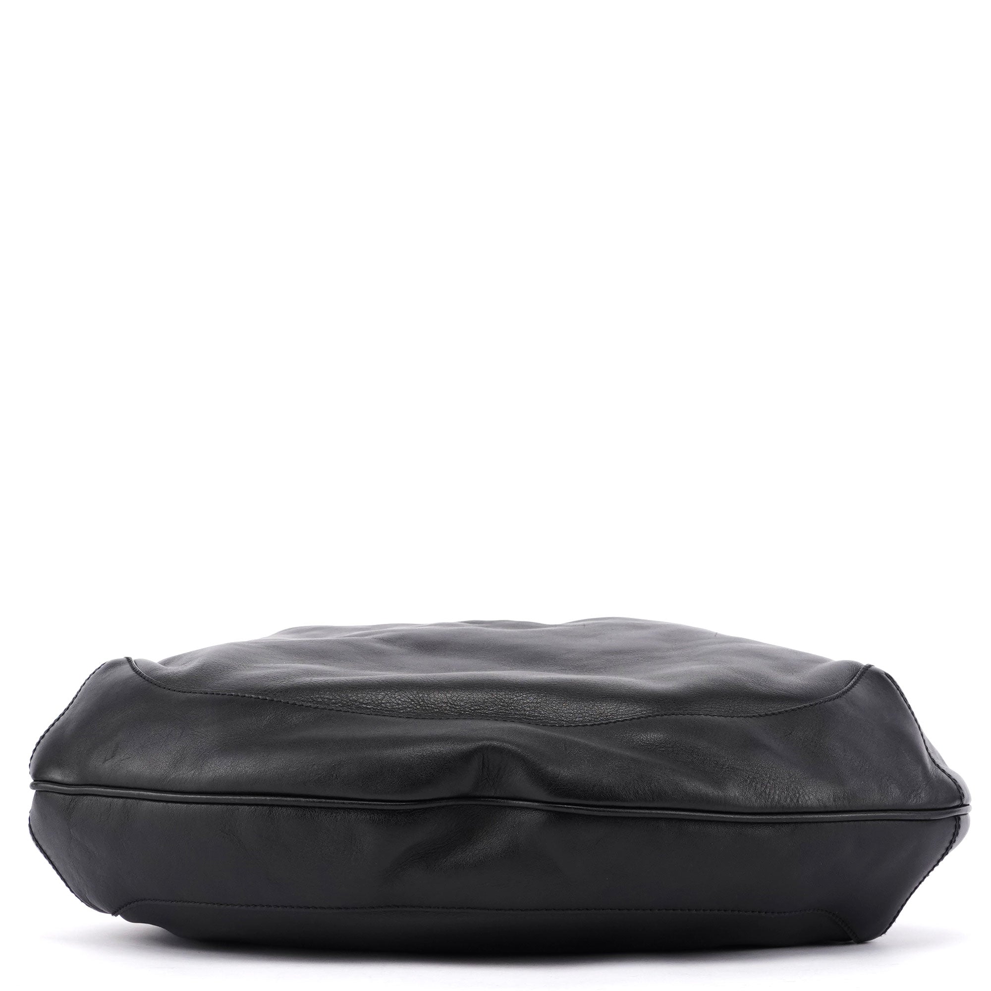Black Leather Bamboo Shoulder Bag