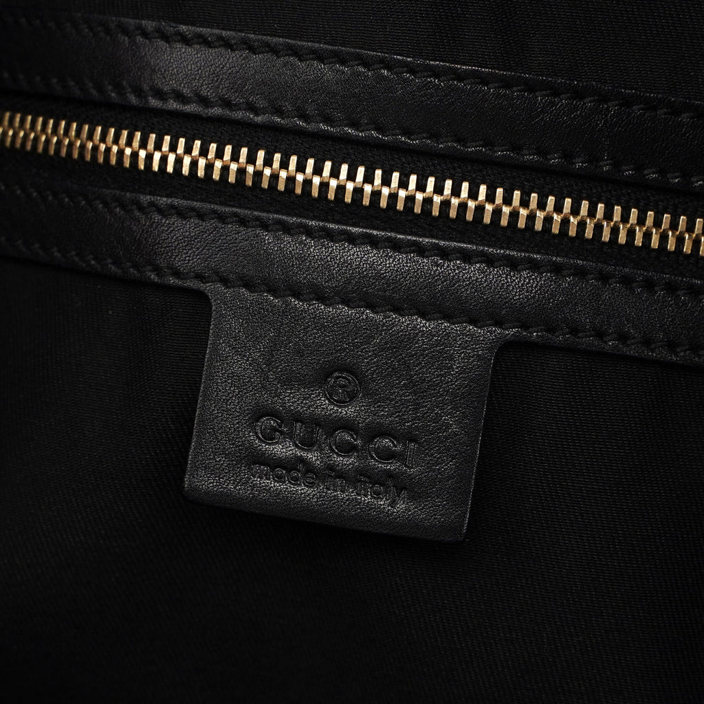 Black Leather Bamboo Shoulder Bag