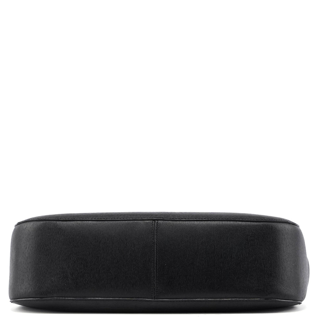 Black Leather Bamboo Shoulder Bag