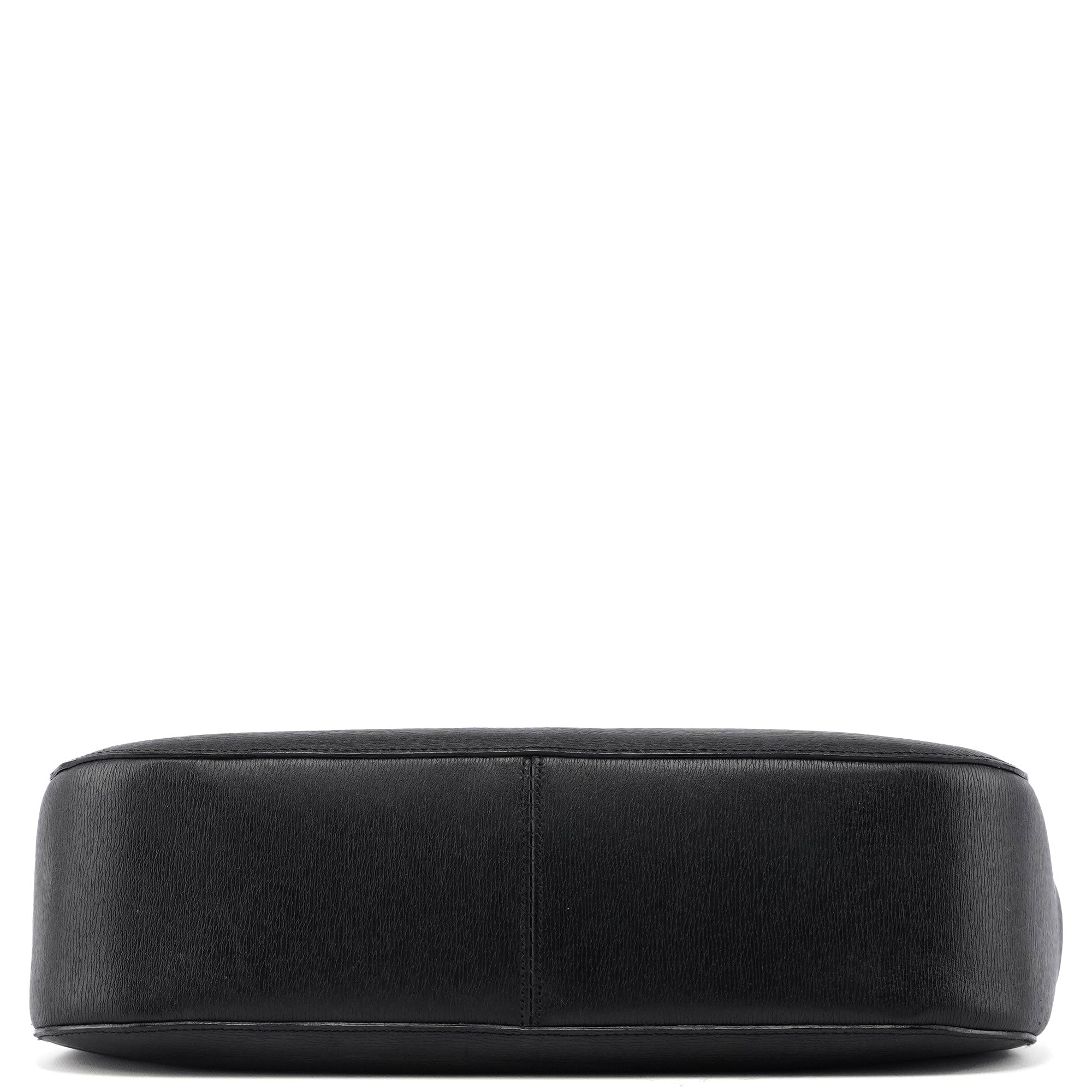 Black Leather Bamboo Shoulder Bag